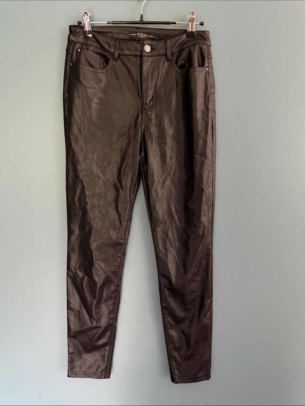 GUESS Black Skinny Faux Leather Women’s Pants Sz 4